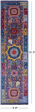 Blue Geometric Persian Mamluk Handmade Wool Runner Rug - 4' 0" X 15' 3" - Golden Nile