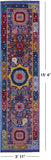 Blue Geometric Persian Mamluk Hand Knotted Wool Runner Rug - 3' 11" X 15' 4" - Golden Nile