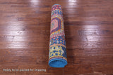 Blue Geometric Persian Mamluk Hand Knotted Wool Runner Rug - 3' 11" X 15' 4" - Golden Nile