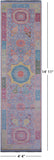 Blue Geometric Persian Mamluk Hand Knotted Wool Runner Rug - 4' 4" X 14' 11" - Golden Nile