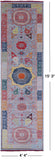 Blue Geometric Persian Mamluk Hand Knotted Wool Runner Rug - 4' 4" X 15' 3"