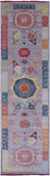 Blue Geometric Persian Mamluk Hand Knotted Wool Runner Rug - 4' 4" X 15' 3" - Golden Nile