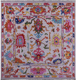 Grey Square Turkish Oushak Hand Knotted Wool Rug - 12' 0" X 12' 2" - Golden Nile