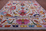 Grey Square Turkish Oushak Hand Knotted Wool Rug - 12' 0" X 12' 2" - Golden Nile