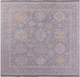 Silver Square Geometric Fine Serapi Handmade Wool Rug - 11' 7" X 12' 1" - Golden Nile