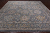 Silver Square Geometric Fine Serapi Handmade Wool Rug - 11' 7" X 12' 1"
