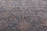 Silver Square Geometric Fine Serapi Handmade Wool Rug - 11' 7" X 12' 1" - Golden Nile