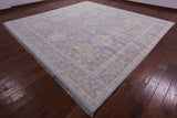 Silver Square Geometric Fine Serapi Handmade Wool Rug - 11' 7" X 12' 1" - Golden Nile