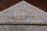 Silver Square Geometric Fine Serapi Handmade Wool Rug - 11' 7" X 12' 1"
