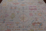 SUPER SALE Ivory Square Turkish Oushak Hand Knotted Wool Rug - 8' 9" X 9' 0"