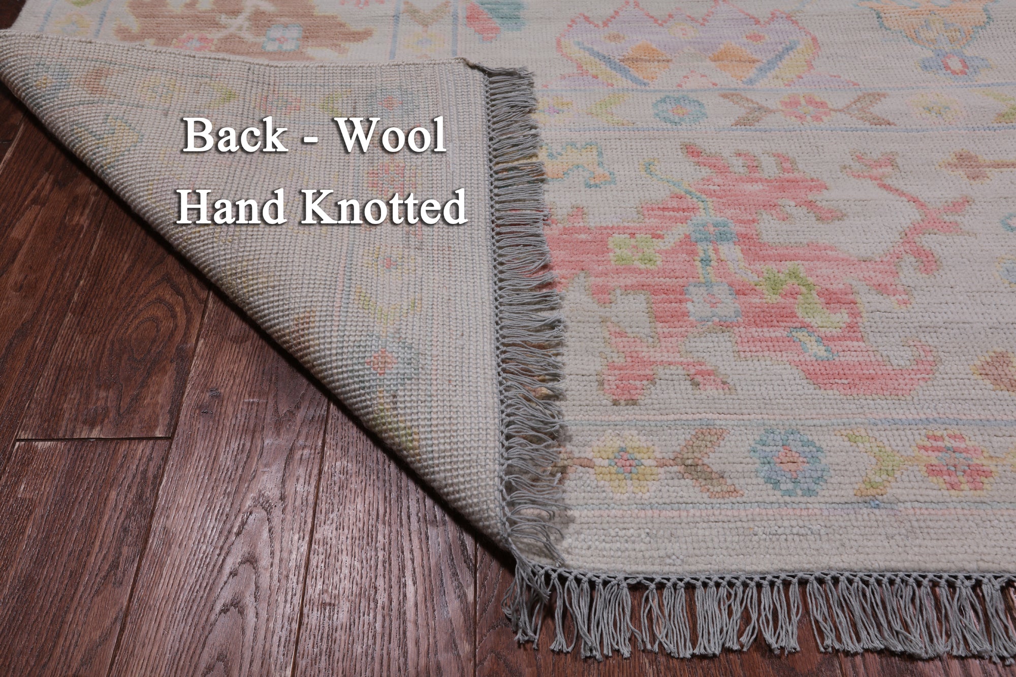 SUPER SALE Ivory Square Turkish Oushak Hand Knotted Wool Rug - 8' 9" X 9' 0"