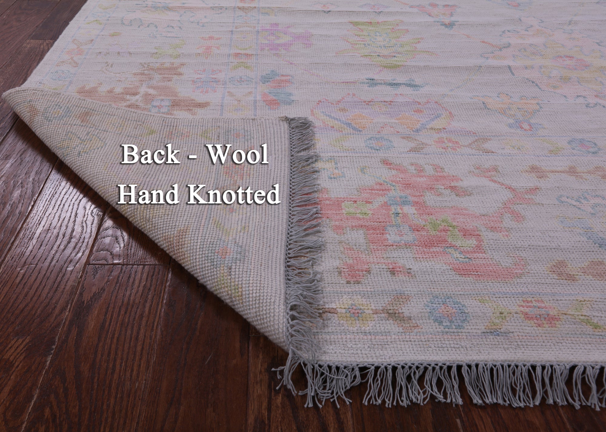 Ivory Square Turkish Oushak Hand Knotted Wool Rug - 8' 9" X 9' 0" - Golden Nile