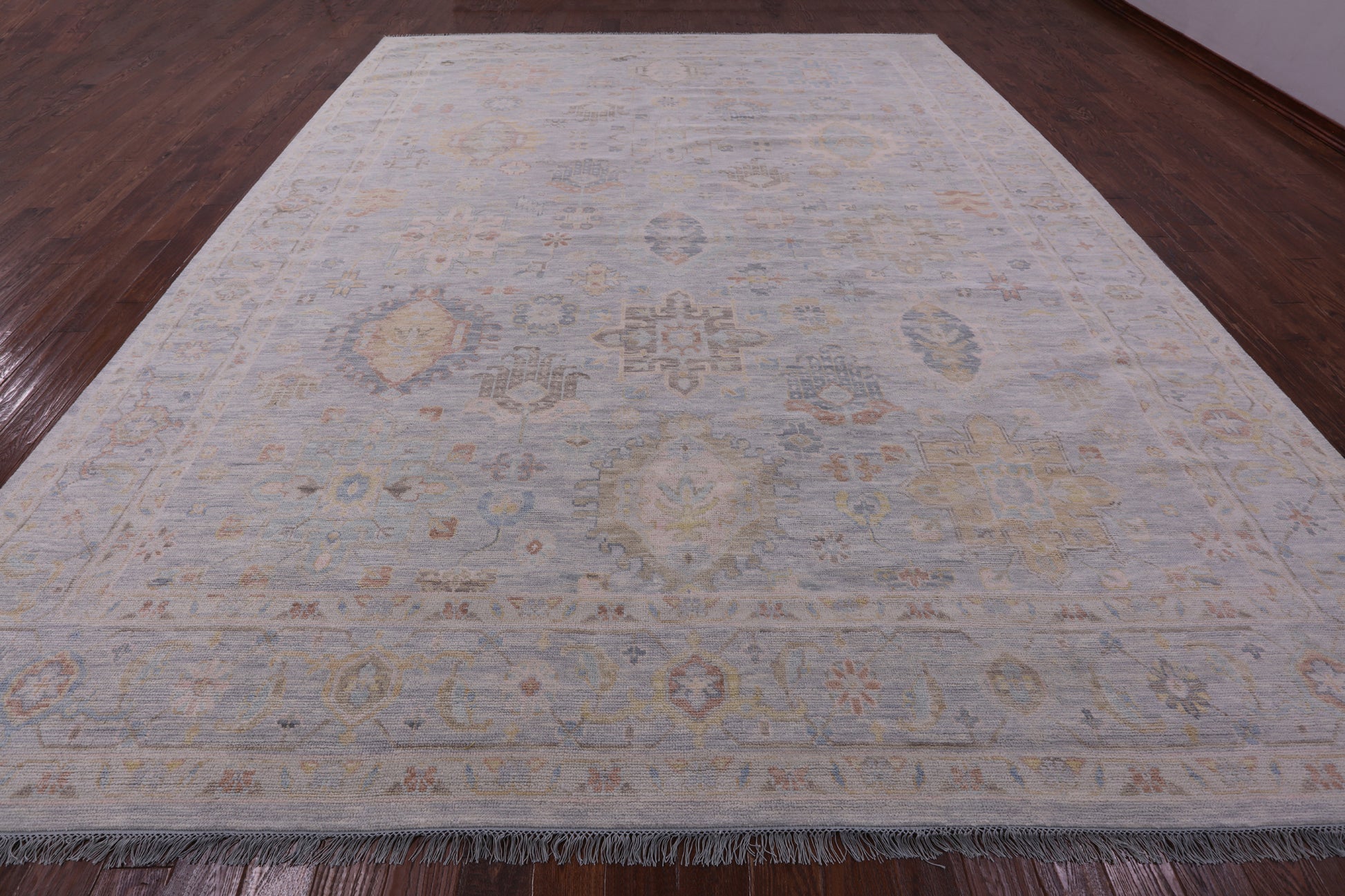 Grey Persian Fine Serapi Hand Knotted Wool Rug - 12' 0" X 14' 11" - Golden Nile