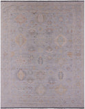 Grey Persian Fine Serapi Hand Knotted Wool Rug - 12' 0" X 14' 11" - Golden Nile