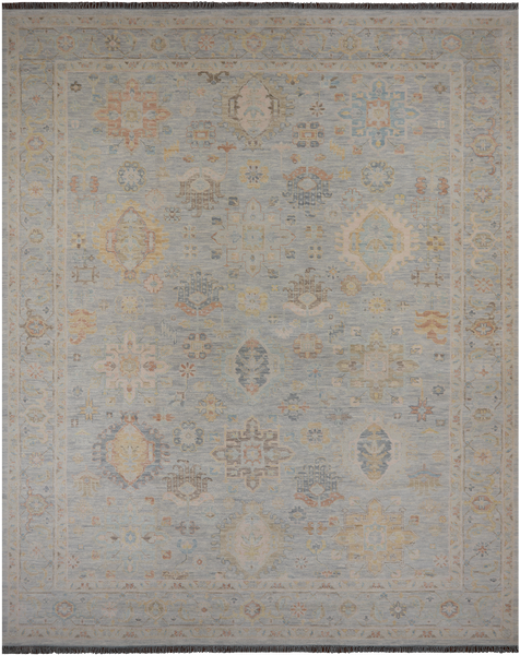 Grey Persian Fine Serapi Hand Knotted Wool Rug - 12' 0" X 14' 11"