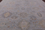 Grey Persian Fine Serapi Hand Knotted Wool Rug - 12' 0" X 14' 11" - Golden Nile