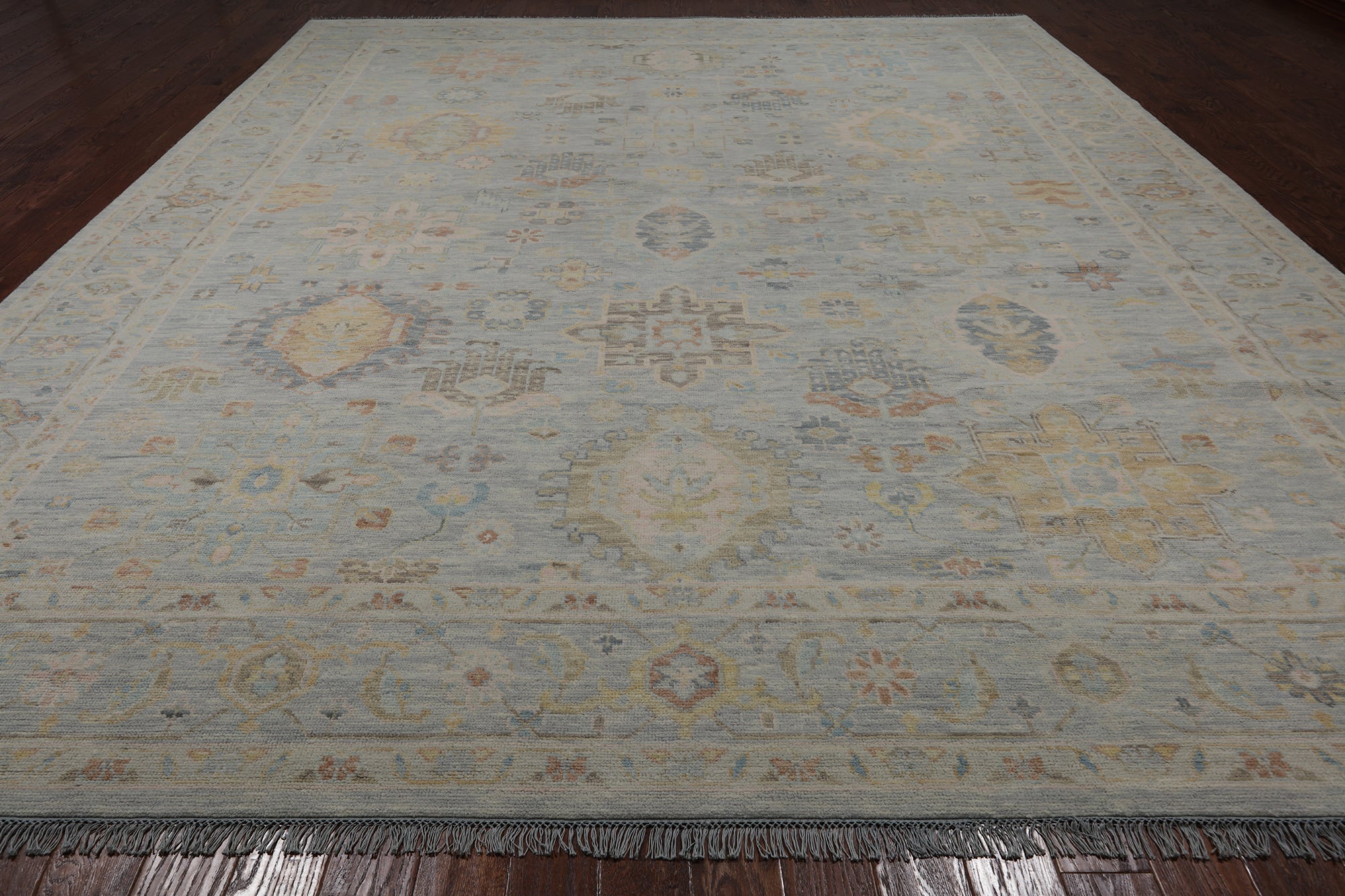 Grey Persian Fine Serapi Hand Knotted Wool Rug - 12' 0" X 14' 11"