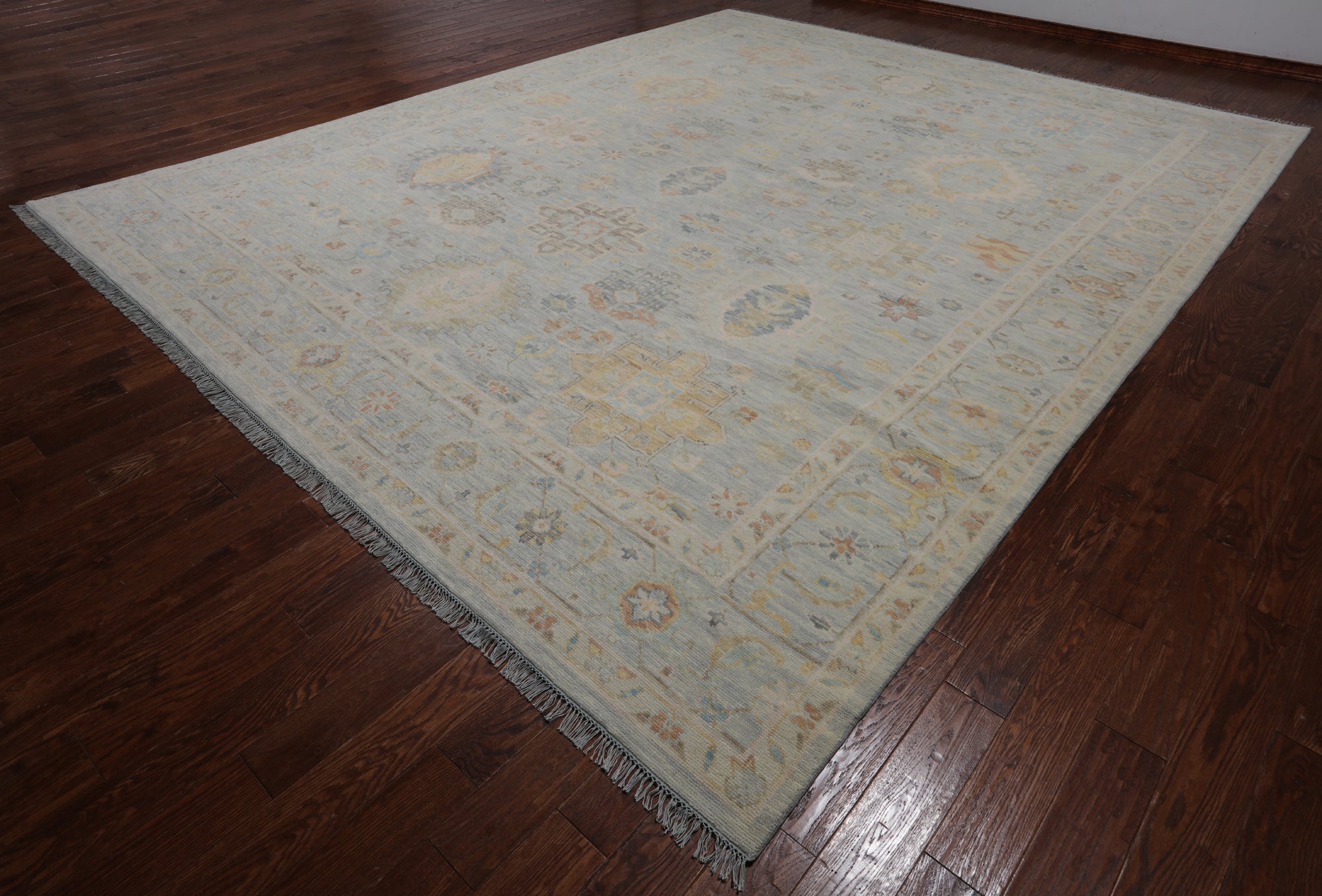 Grey Persian Fine Serapi Hand Knotted Wool Rug - 12' 0" X 14' 11"