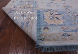 Light Blue Persian Heriz Serapi Handmade Wool Rug - 11' 11" X 14' 11" - Golden Nile