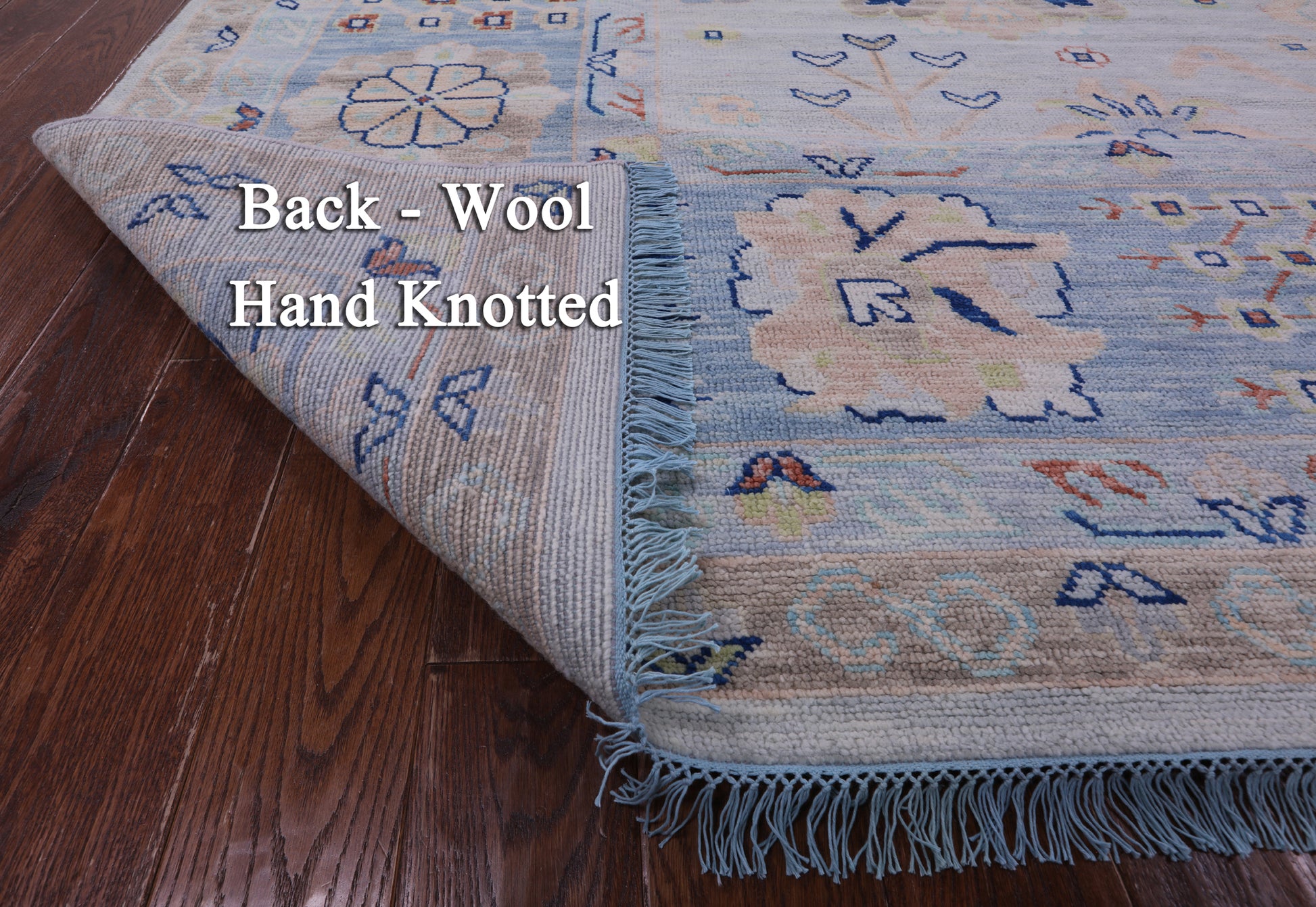 Light Blue Persian Heriz Serapi Handmade Wool Rug - 11' 11" X 14' 11" - Golden Nile