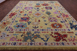 Gold Turkish Oushak Hand Knotted Wool Rug - 11' 10" X 13' 11" - Golden Nile