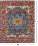 Grey Persian Heriz Serapi Hand Knotted Wool Rug - 8' 1" X 10' 1" - Golden Nile