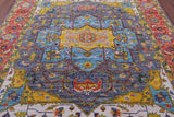 Grey Persian Heriz Serapi Hand Knotted Wool Rug - 8' 1" X 10' 1" - Golden Nile