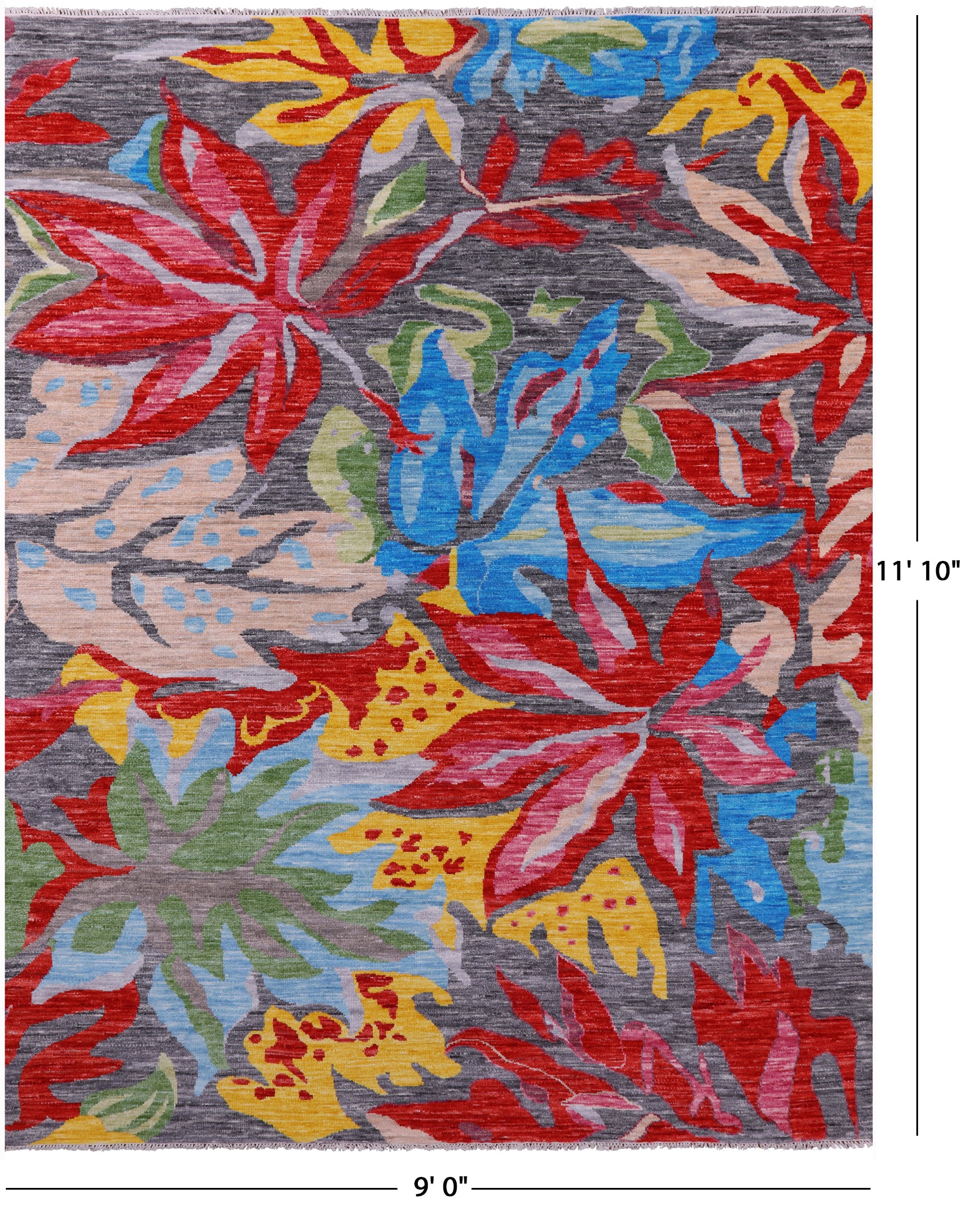 Contemporary Hand Knotted Wool Rug - 9' 0" X 11' 10" - Golden Nile