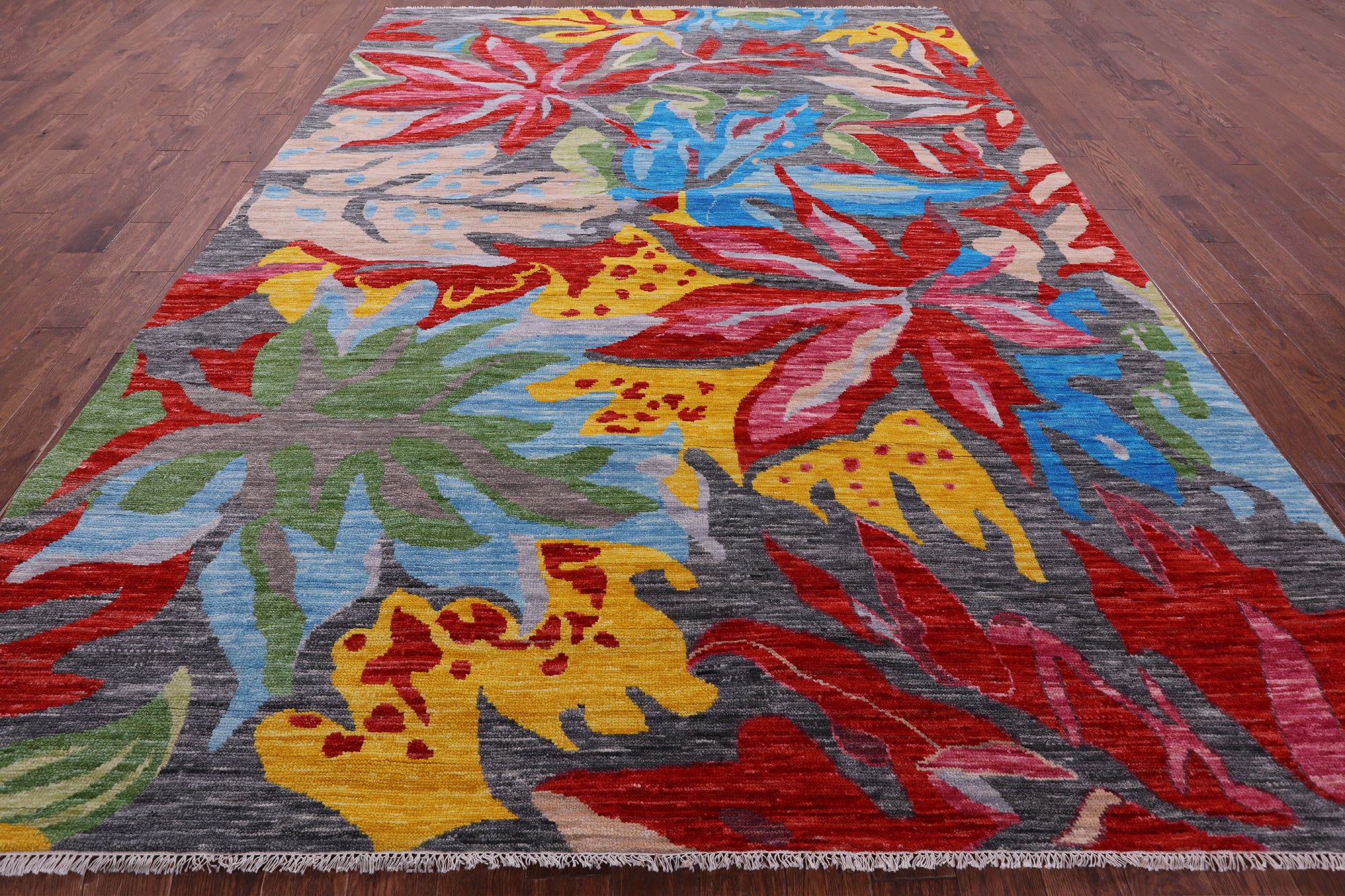 Contemporary Hand Knotted Wool Rug - 9' 0" X 11' 10" - Golden Nile