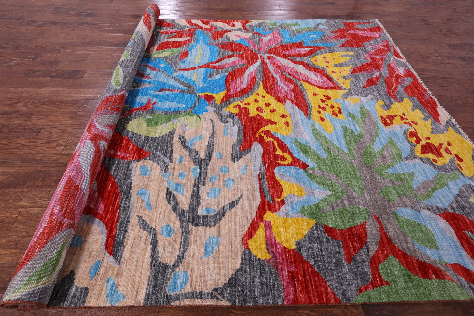 Contemporary Hand Knotted Wool Rug - 9' 0" X 11' 10" - Golden Nile
