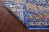 Blue Geometric Persian Heriz Serapi Handmade Wool Rug - 8' 1" X 10' 1" - Golden Nile
