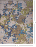 SUPER SALE Abstract Contemporary Hand Knotted Wool Rug - 9' 1" X 12' 2"