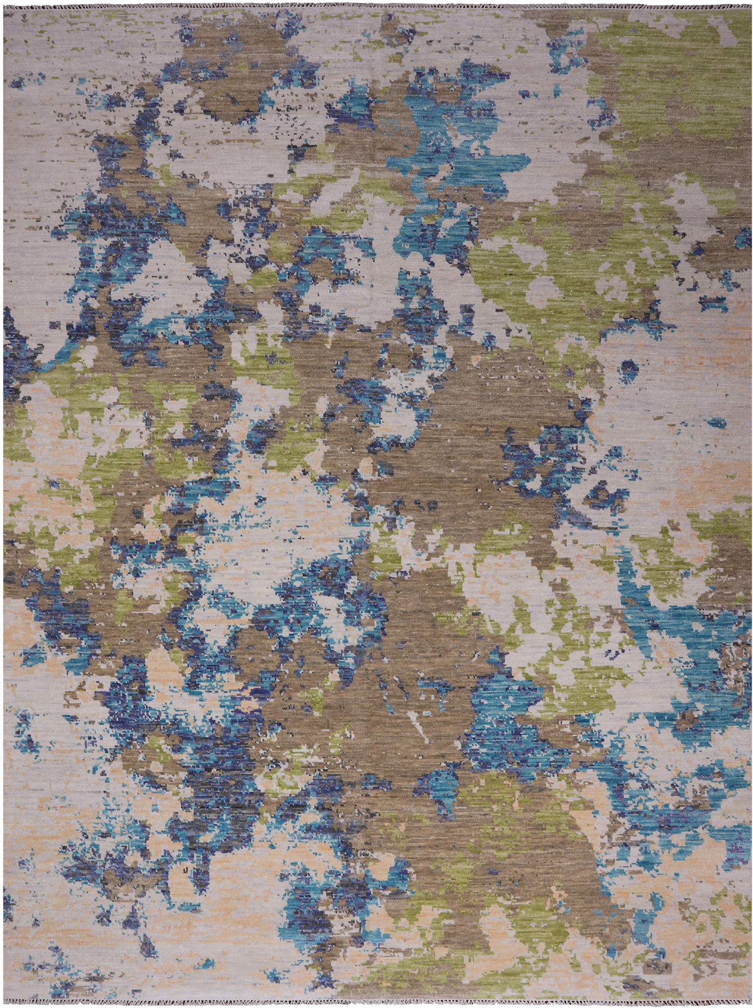 SUPER SALE Abstract Contemporary Hand Knotted Wool Rug - 9' 1" X 12' 2"