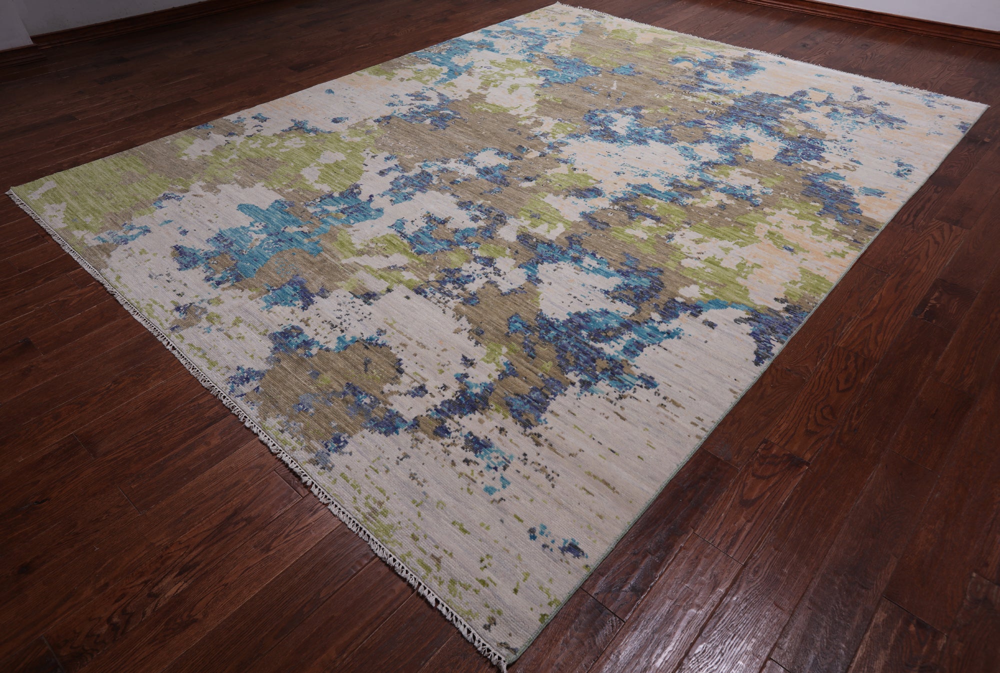 SUPER SALE Abstract Contemporary Hand Knotted Wool Rug - 9' 1" X 12' 2"