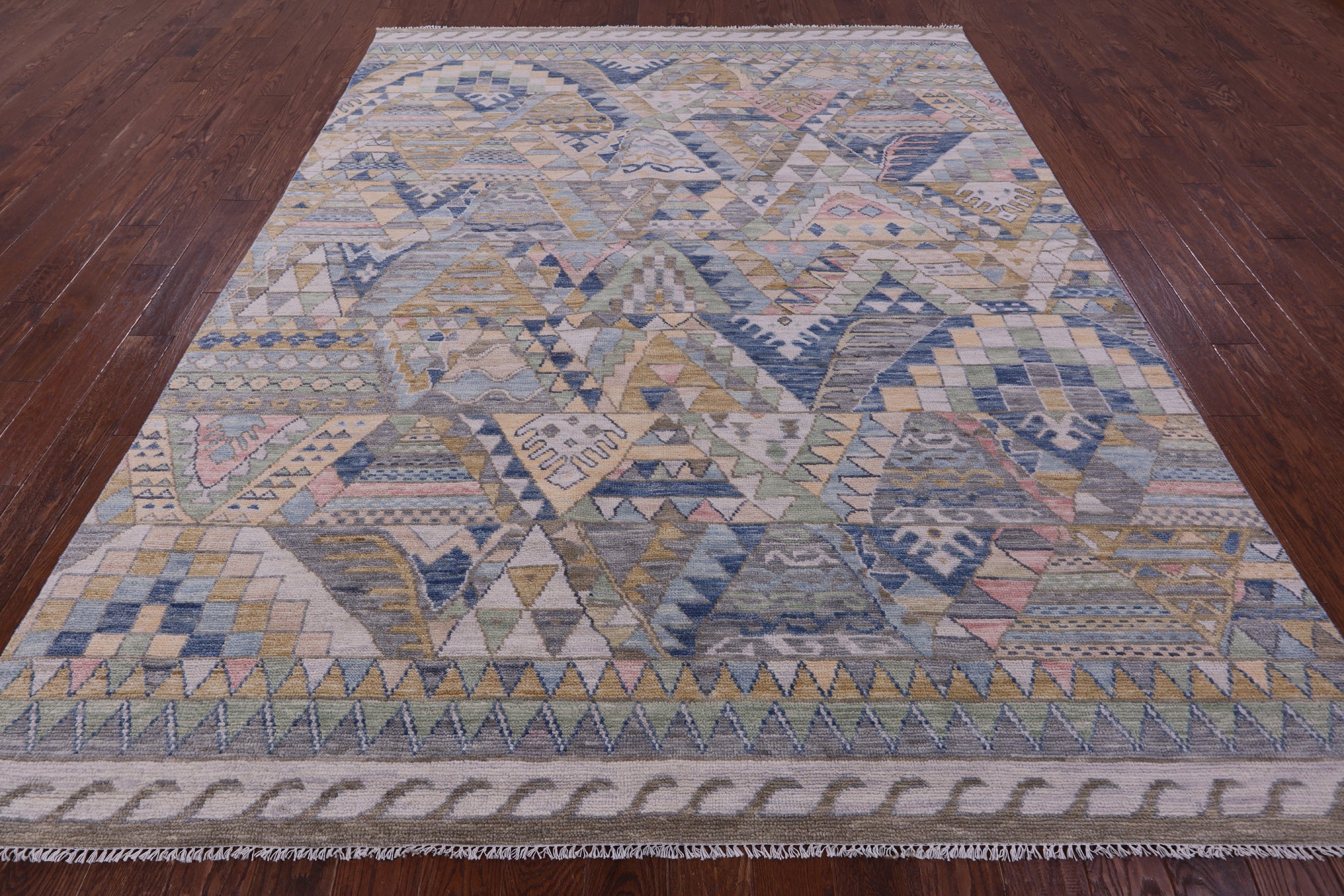 Tribal Moroccan Hand Knotted Wool Rug - 8' 1" X 10' 1" - Golden Nile
