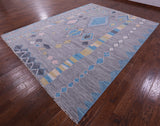 Grey Tribal Moroccan Hand Knotted Wool Rug - 9' 1" X 11' 11" - Golden Nile
