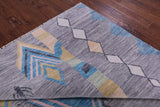 Grey Tribal Moroccan Hand Knotted Wool Rug - 9' 1" X 11' 11" - Golden Nile