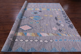 Grey Tribal Moroccan Hand Knotted Wool Rug - 9' 1" X 11' 11" - Golden Nile