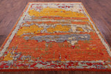 Abstract Contemporary Hand Knotted Wool Rug - 8' 0" X 9' 11" - Golden Nile