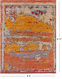 Abstract Contemporary Hand Knotted Wool Rug - 8' 0" X 9' 11" - Golden Nile
