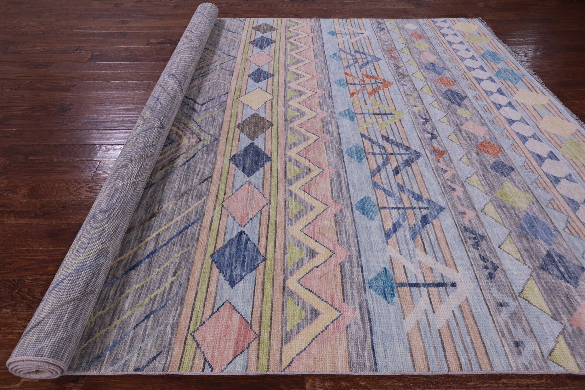 Tribal Moroccan Handmade Wool Rug - 9' 0" X 12' 1" - Golden Nile