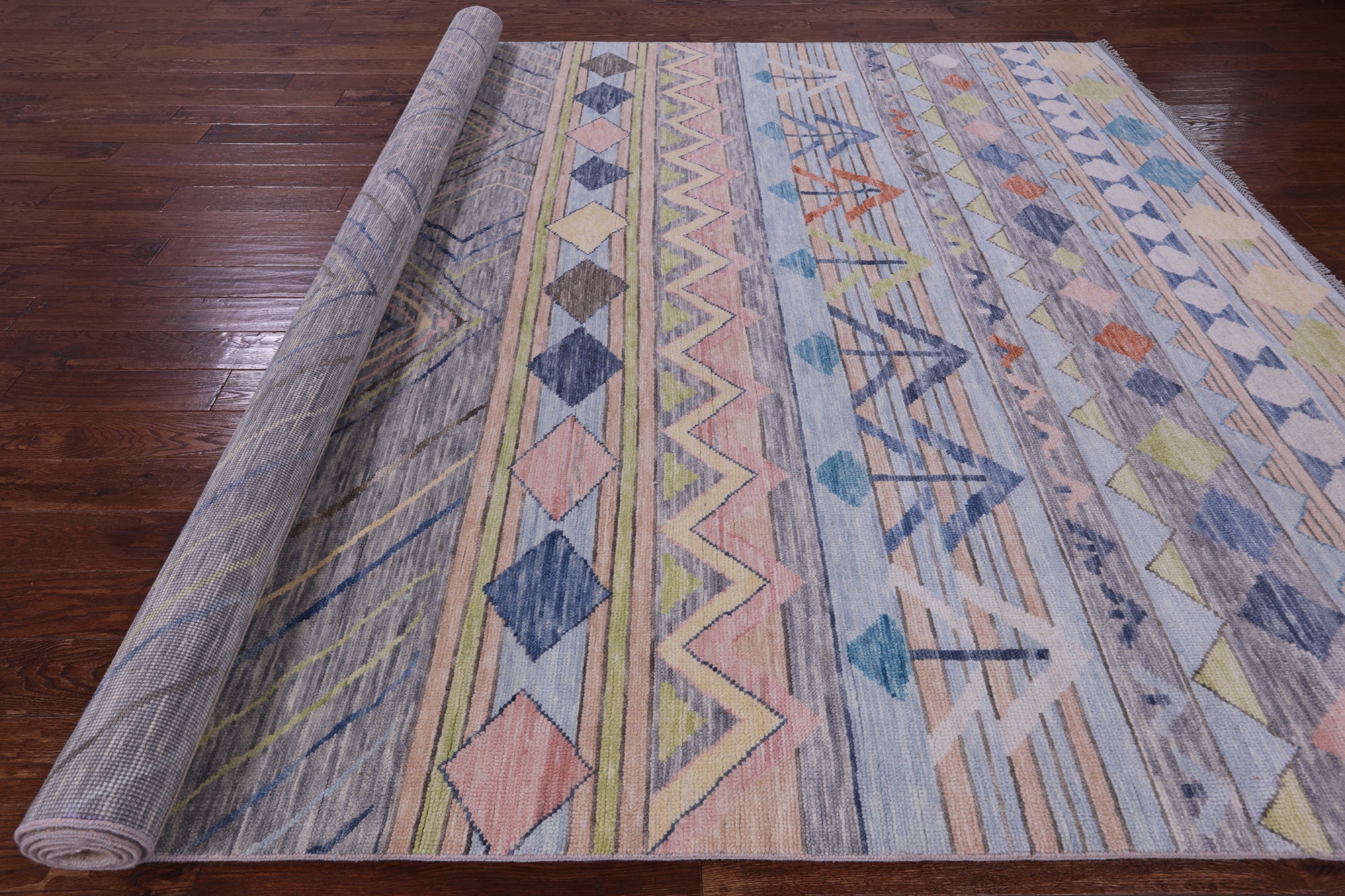 Tribal Moroccan Handmade Wool Rug - 9' 0" X 12' 1" - Golden Nile