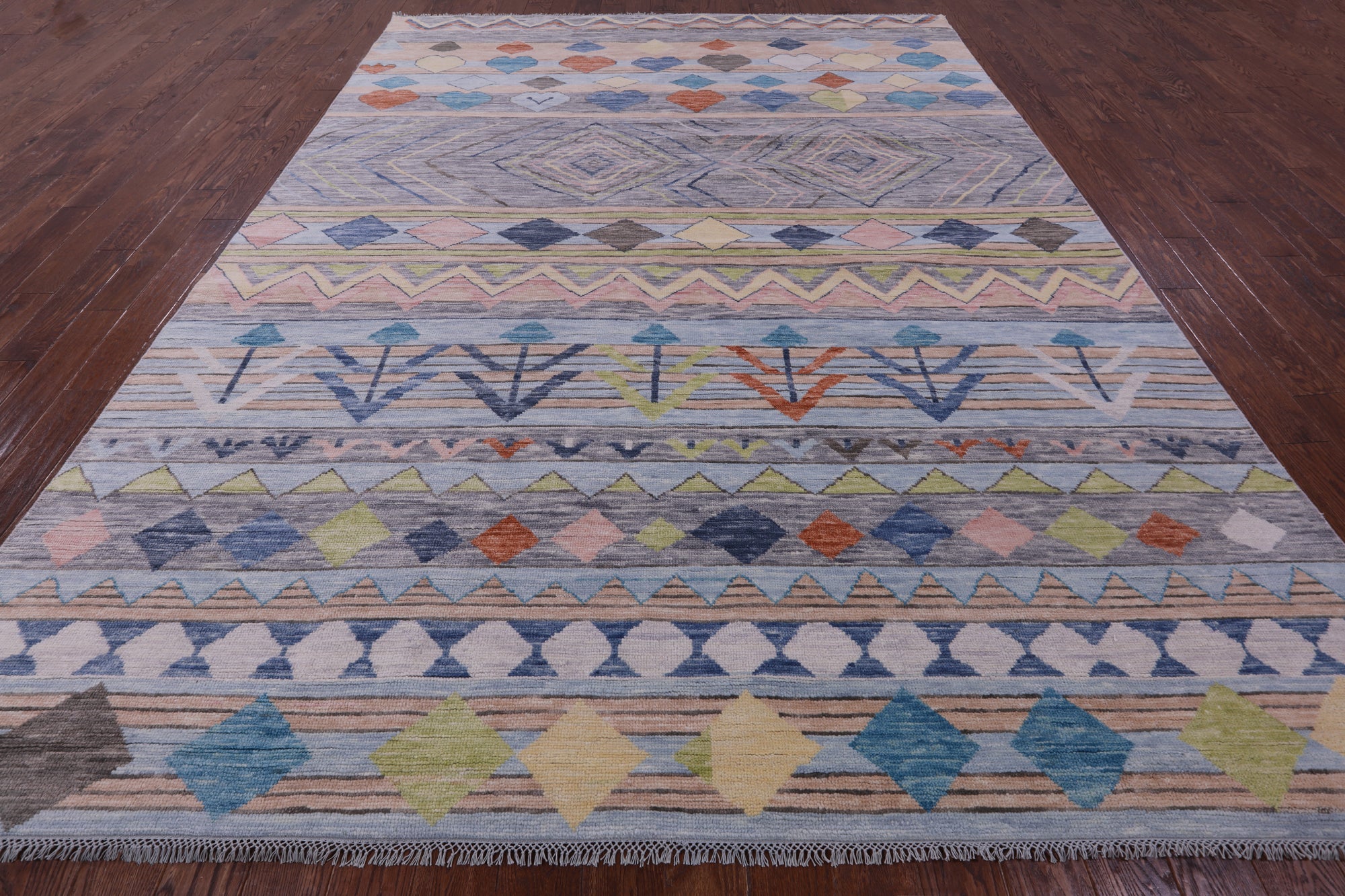 Tribal Moroccan Handmade Wool Rug - 9' 0" X 12' 1" - Golden Nile