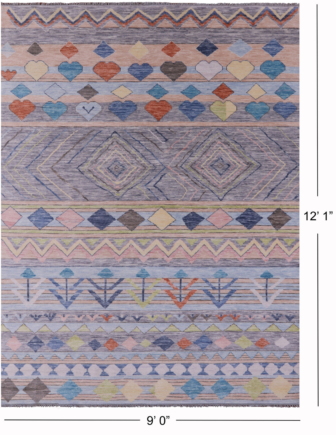 Tribal Moroccan Handmade Wool Rug - 9' 0" X 12' 1" - Golden Nile