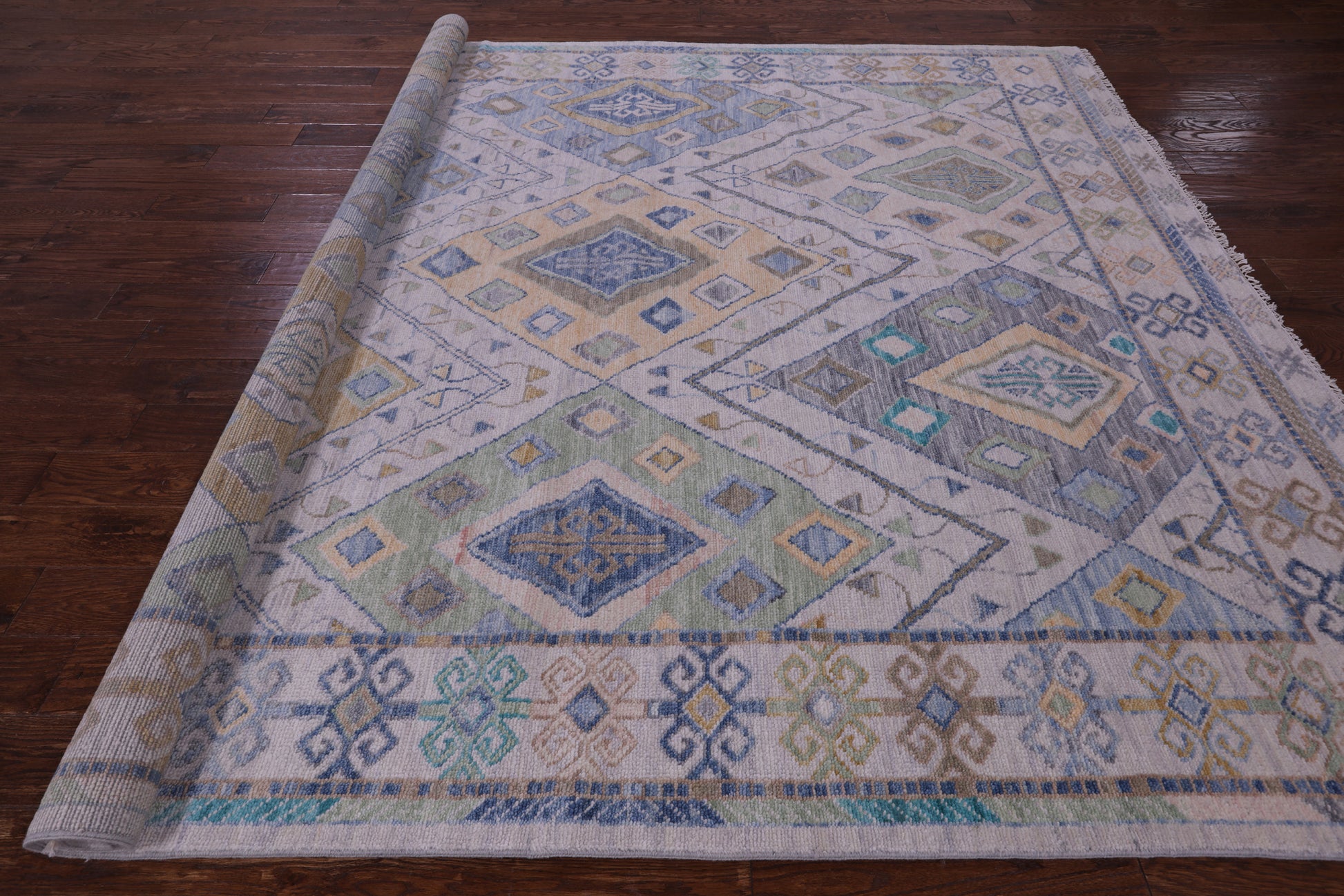 Grey Tribal Moroccan Handmade Wool Rug - 8' 4" X 9' 9" - Golden Nile