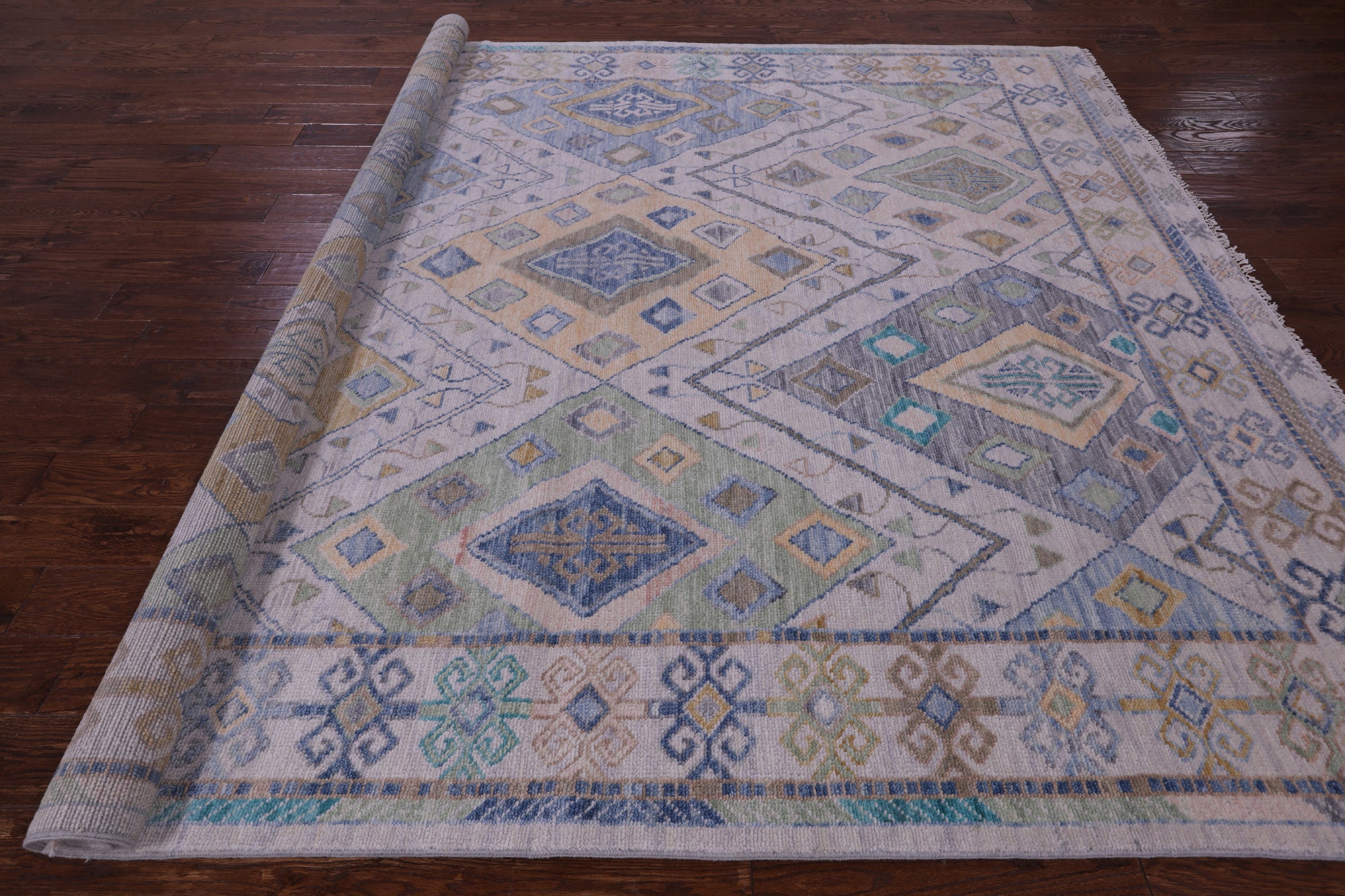 Grey Tribal Moroccan Handmade Wool Rug - 8' 4" X 9' 9" - Golden Nile
