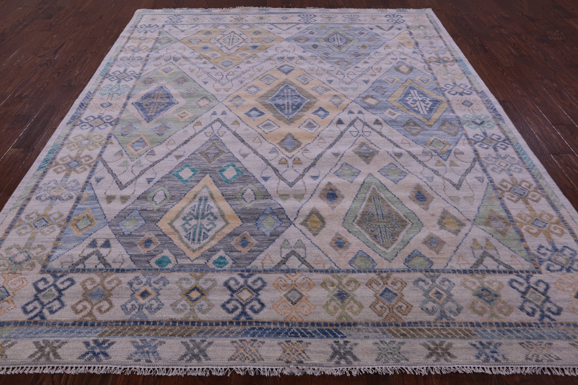 Grey Tribal Moroccan Handmade Wool Rug - 8' 4" X 9' 9" - Golden Nile