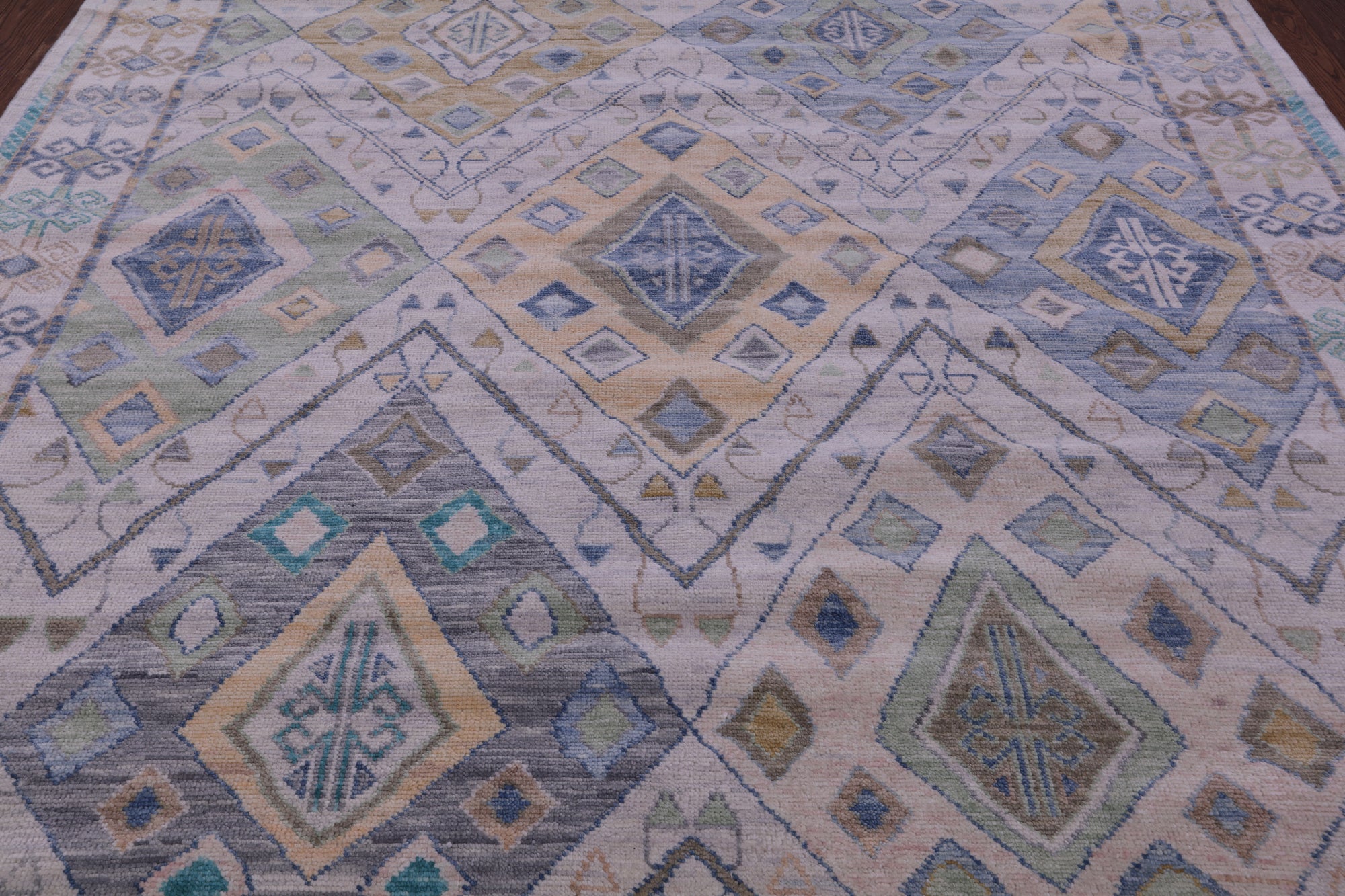 Grey Tribal Moroccan Handmade Wool Rug - 8' 4" X 9' 9" - Golden Nile