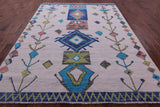 Ivory Tribal Moroccan Hand Knotted Wool Rug - 8' 0" X 10' 2" - Golden Nile