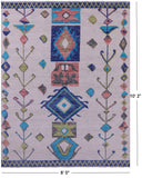 Ivory Tribal Moroccan Hand Knotted Wool Rug - 8' 0" X 10' 2" - Golden Nile